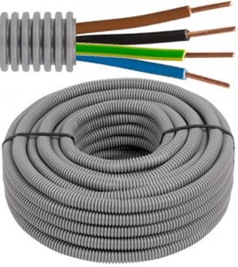 FLEX - Voorbedrade buis - VOB installatiedraad - 4G1,5 mm² - grijze buis Ø 16 mm - FE4G15-E⚡shock