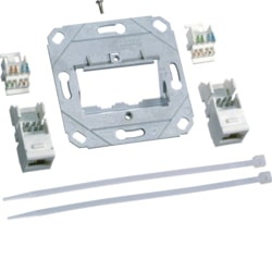 Hager - Dubbel stopcontact RJ45 Cat 6 UTP, ecoline - G3155-E⚡shock