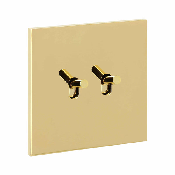 Legrand - ART dubbele drukknop +hendel 6A - épure Gespiegeld goud - AR67712-E⚡shock