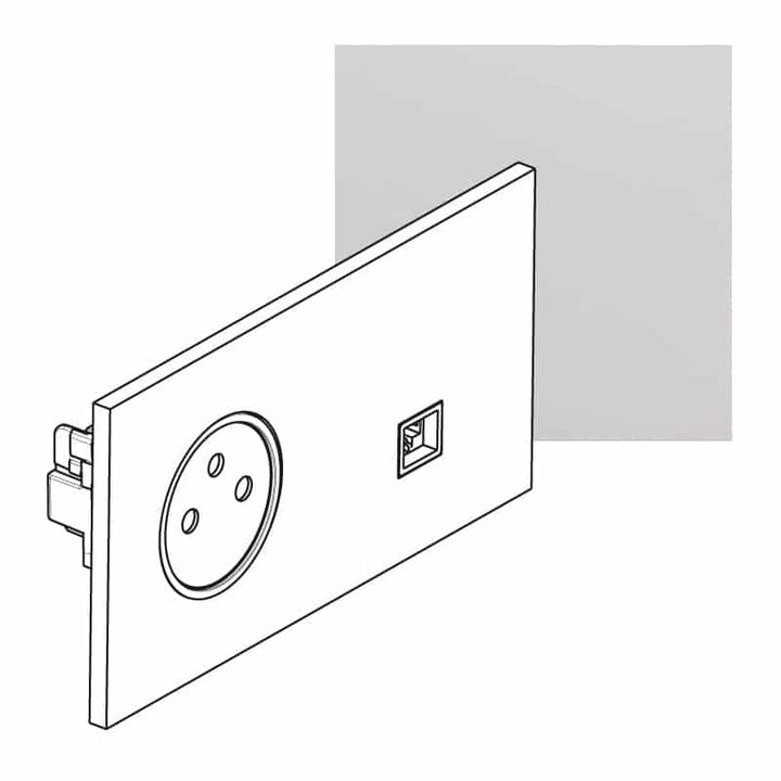 Legrand - ART Stopcontact 2P+A + RJ45 FTP épure Gespiegeld staal - AR67638-E⚡shock