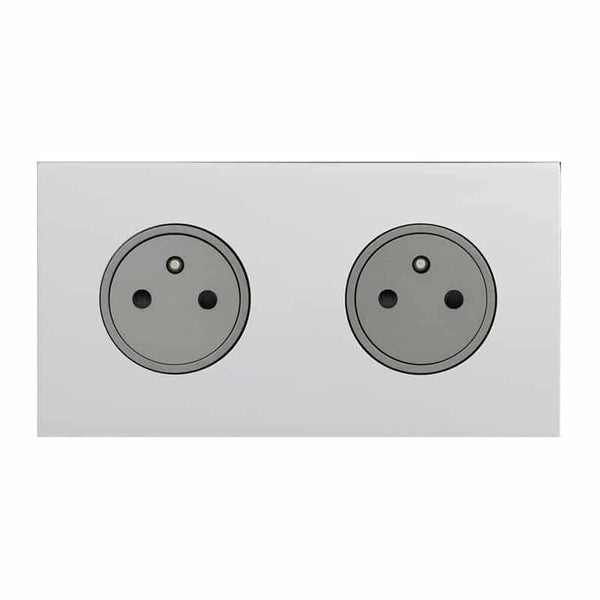 Legrand - ART Stopcontact 2x2P+A vlak 16A - épure Gespiegeld staal - AR67632-E⚡shock