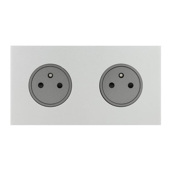 Legrand - ART Stopcontact 2x2P+A vlak 16A - épure Satijn staal - AR67532-E⚡shock