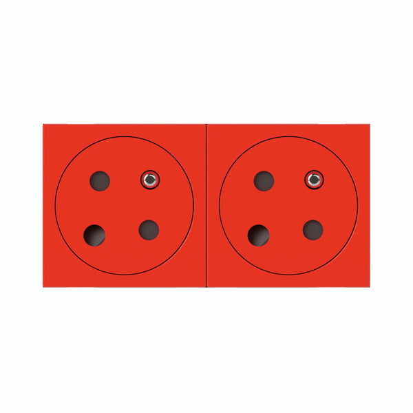 Legrand - Mos.Link Stopcontact 2x2P+A vl.pol. 45°-4 mod rood - 077152L-E⚡shock