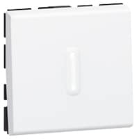 Legrand - Mosaic wisseldrukknop + verkl. 6A 250V 2 mod. Wit - 077042-E⚡shock