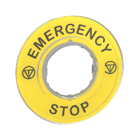 SCHNEIDER - NOODSTOPETIKET 3D " EMERGENCY STOP " - ZBY9320-E⚡shock