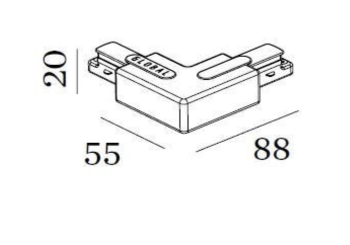 Wever & Ducré - 1-Fase Track L-Connector Links Wit - 90014024-E⚡shock